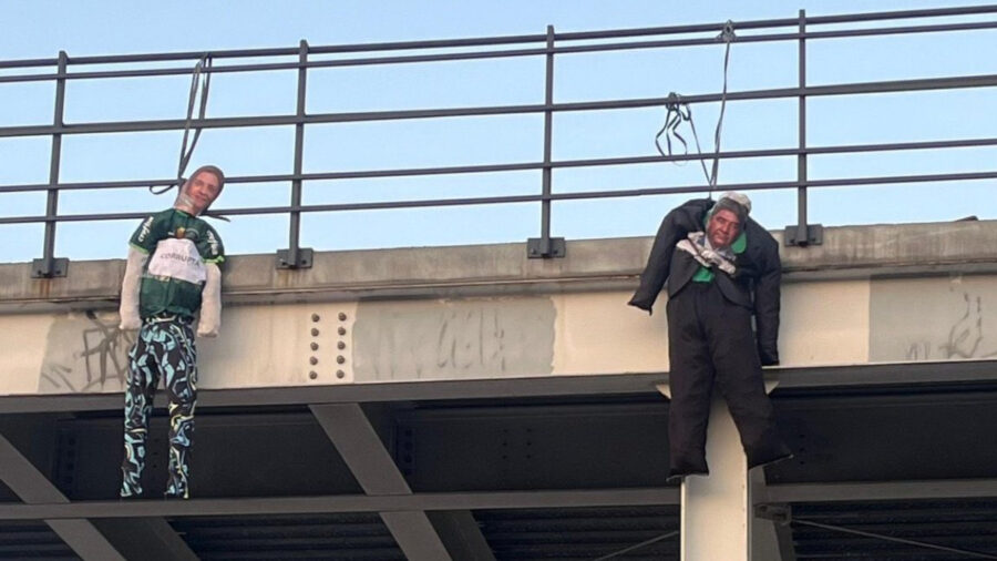 Após ser representada por boneco enforcado no Rio, presidente do Palmeiras repudia: 'ato criminoso'