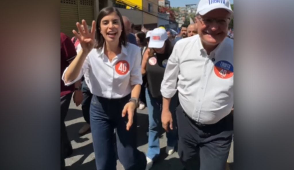 Ao lado de Alckmin, Tabata mira eleitor ‘que não quer Marçal nem Boulos’