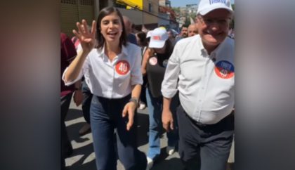 Ao lado de Alckmin, Tabata mira eleitor ‘que não quer Marçal nem Boulos’