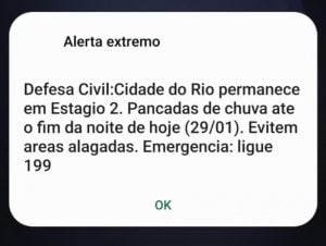 Rio emite alerta extremo pela 1ª vez por chuvas na noite desta quarta