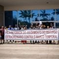 Indígenas fazem ato no STF e defendem derrubada do Marco Temporal
