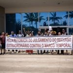 Indígenas fazem ato no STF e defendem derrubada do Marco Temporal