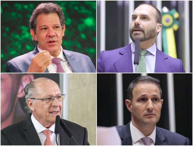 Haddad e Eduardo ou Alckmin e Derrite: pesquisa testa a preferência dos paulistas para o Senado em 2026