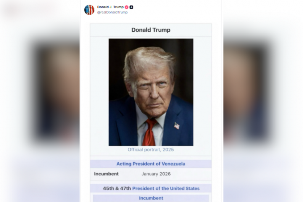 Trump publica montagem e se declara ‘presidente interino’ da Venezuela