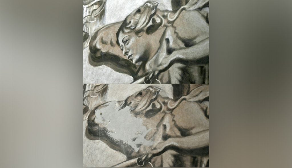 Igreja em Roma apaga o rosto de anjo inspirado em Meloni