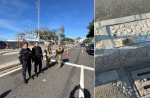 Esquadrão antibomba remove artefato explosivo do calçadão da praia de Copacabana
