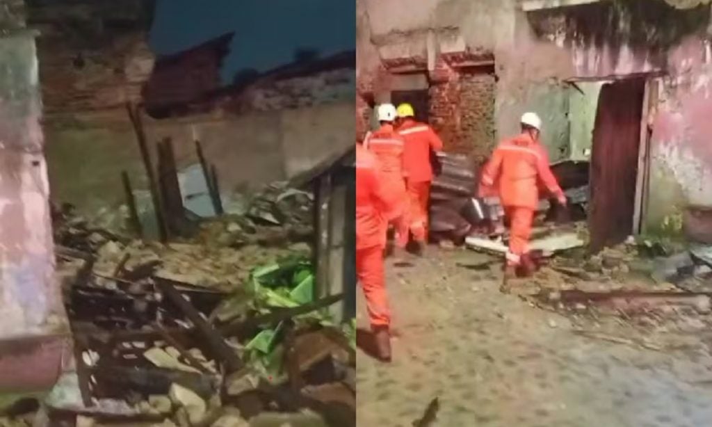 Casarão desaba e duas pessoas morrem após fortes chuvas em Recife