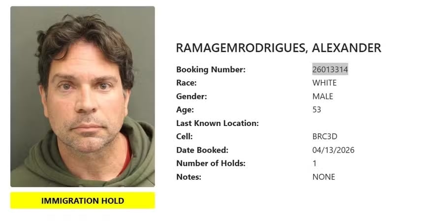 EUA divulga foto de Ramagem sob custódia do ICE