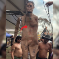Grupo simula enforcamento de boneco ‘petista’ em Barretos