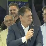 Tarcísio discursa para plateia esvaziada em convenção do Republicanos